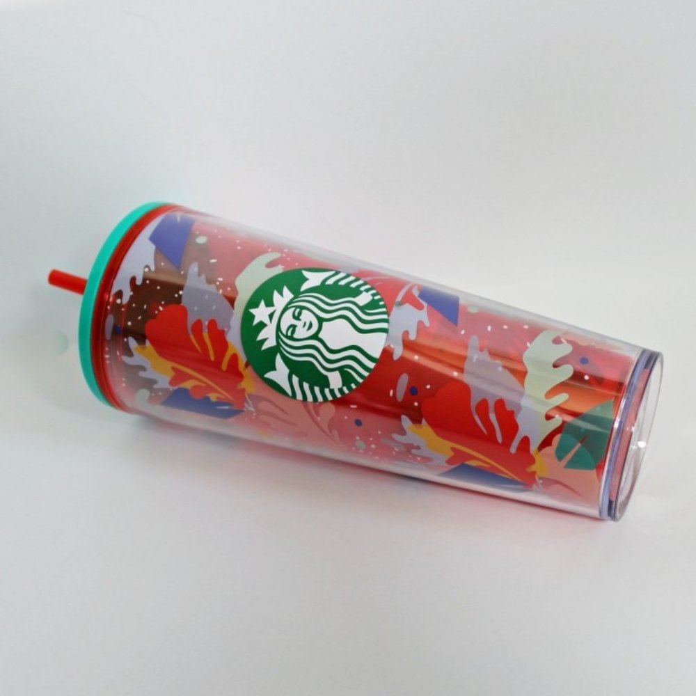Starbucks Summer 2020 Tropical Leaves Acrylic Tumbler Venti 24 oz